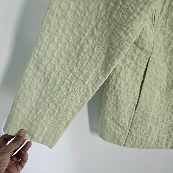 Eileen Fisher Light Green Quilted Button Up Jacket Women's Size PS Petite Small - Picture 3 of 10